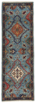 3x8 Blue and Multicolor Anatolian Traditional Runner