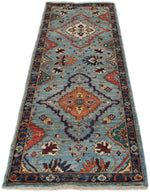 3x8 Blue and Multicolor Anatolian Traditional Runner