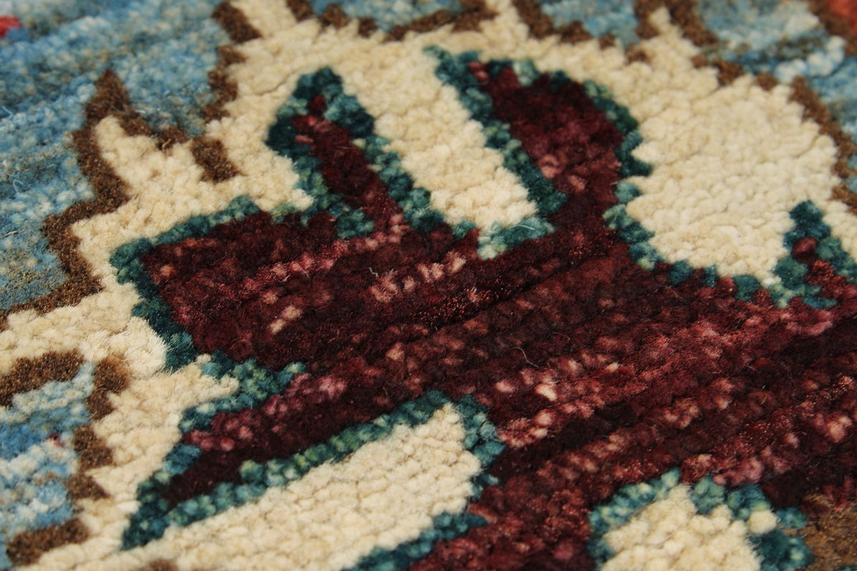 3x8 Blue and Multicolor Anatolian Traditional Runner