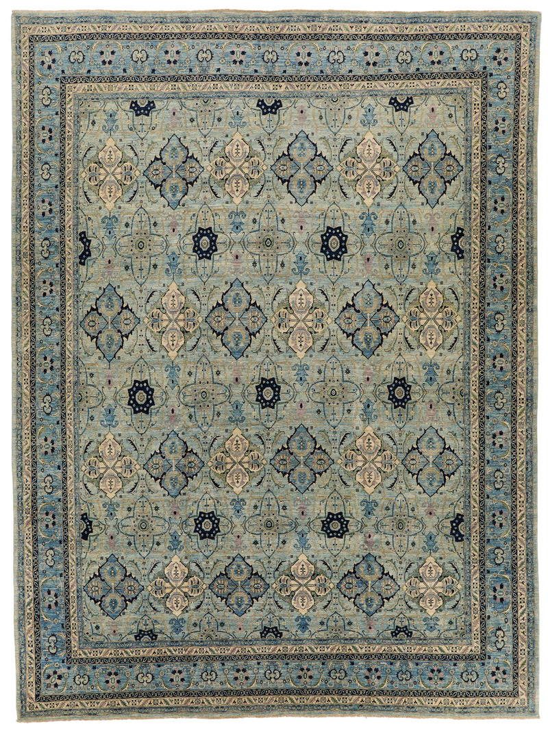 12x16 Light Blue and Light Blue Anatolian Traditional Rug