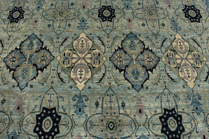 12x16 Light Blue and Light Blue Anatolian Traditional Rug