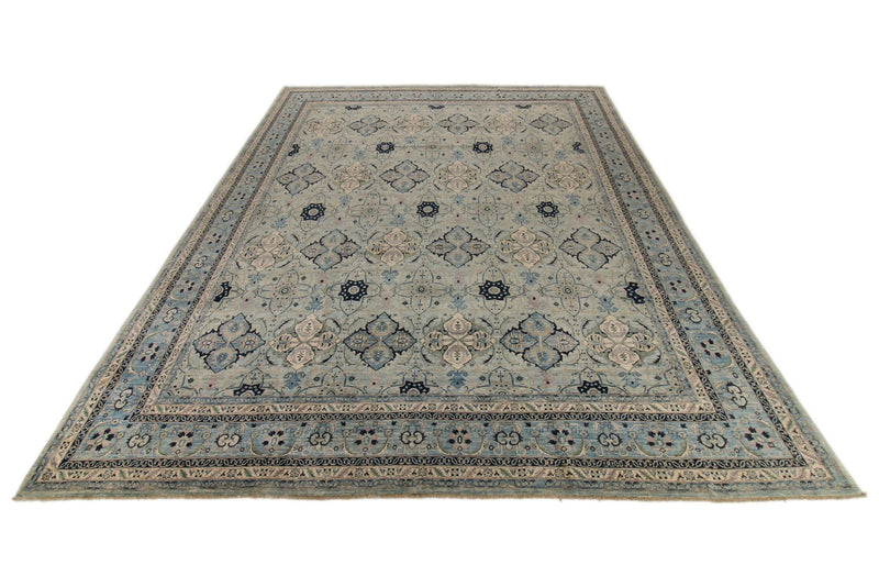 12x16 Light Blue and Light Blue Anatolian Traditional Rug