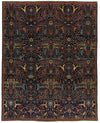 9x11 Navy and Multicolor Traditional Rug
