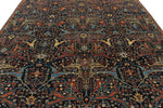 9x11 Navy and Multicolor Traditional Rug