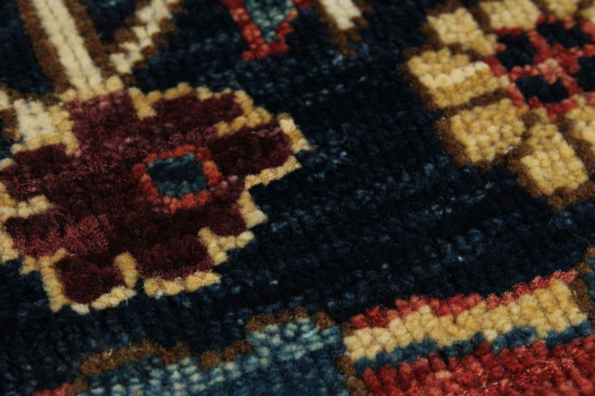 9x11 Navy and Multicolor Traditional Rug