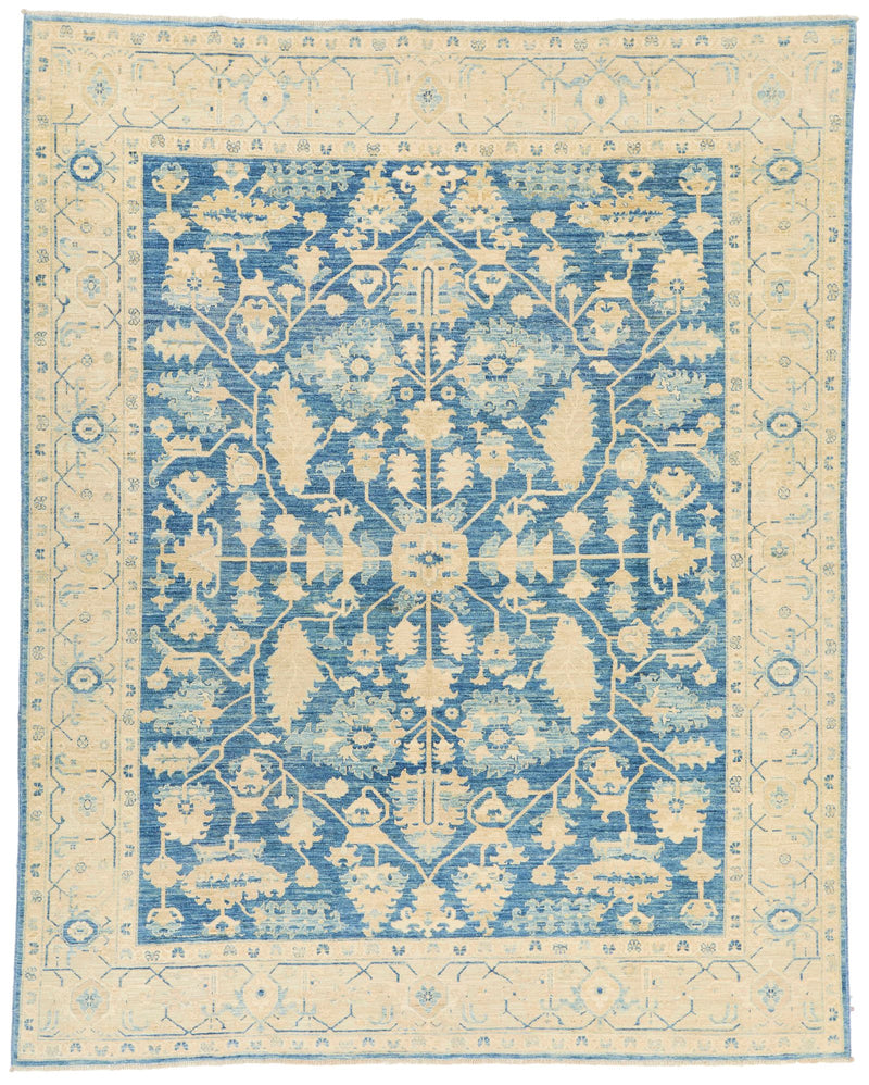 8x10 Light Blue and Ivory Anatolian Traditional Rug