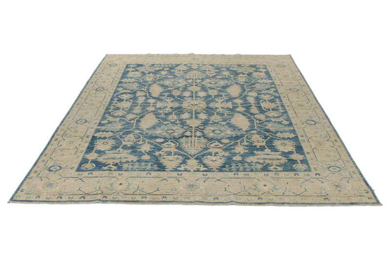 8x10 Light Blue and Ivory Anatolian Traditional Rug