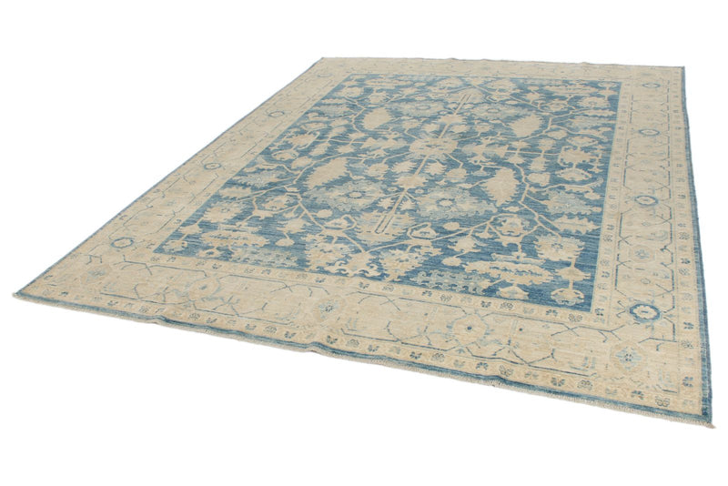 8x10 Light Blue and Ivory Anatolian Traditional Rug