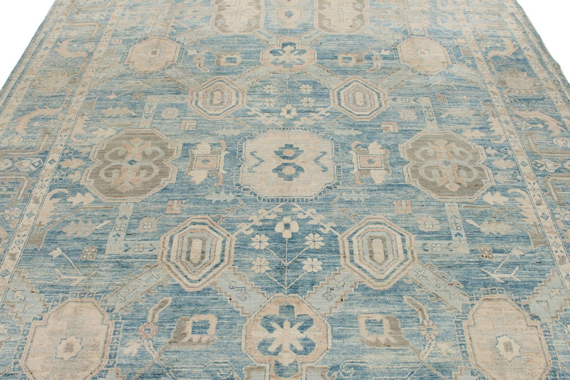 8x10 Light Blue and Ivory Anatolian Traditional Rug