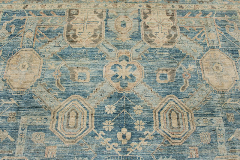 8x10 Light Blue and Ivory Anatolian Traditional Rug