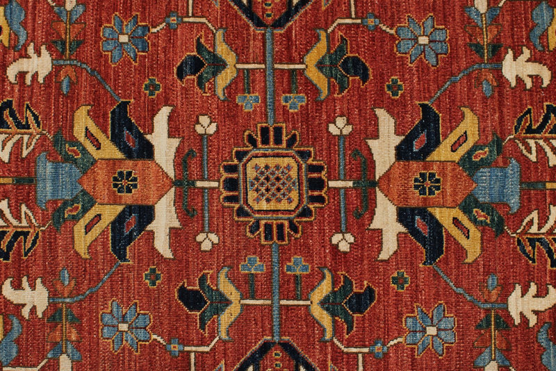 8x10 Red and Navy Anatolian Traditional Rug