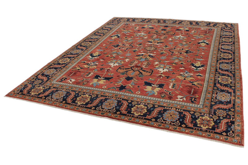 8x10 Red and Navy Anatolian Traditional Rug