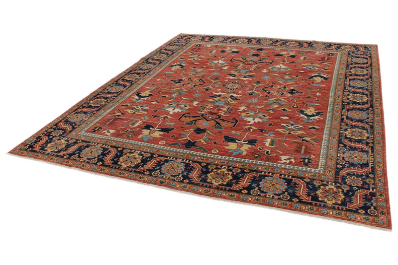 8x10 Red and Navy Anatolian Traditional Rug