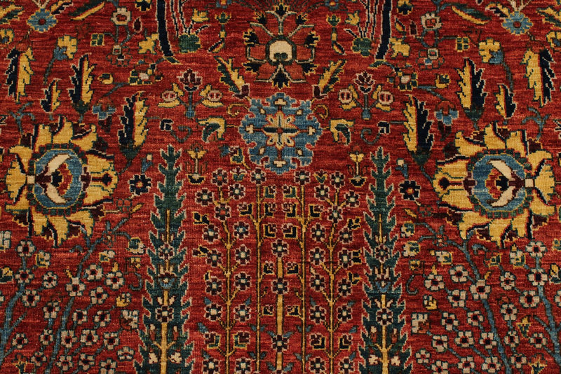 8x10 Red and Multicolor Traditional Rug