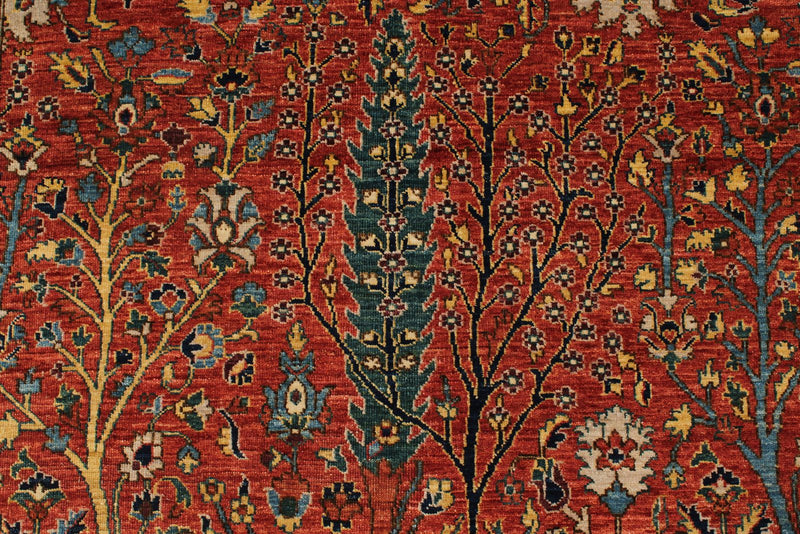8x10 Red and Multicolor Traditional Rug