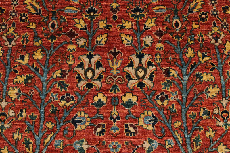 8x10 Red and Multicolor Traditional Rug