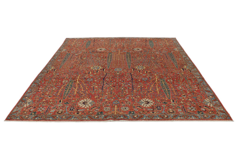 8x10 Red and Multicolor Traditional Rug