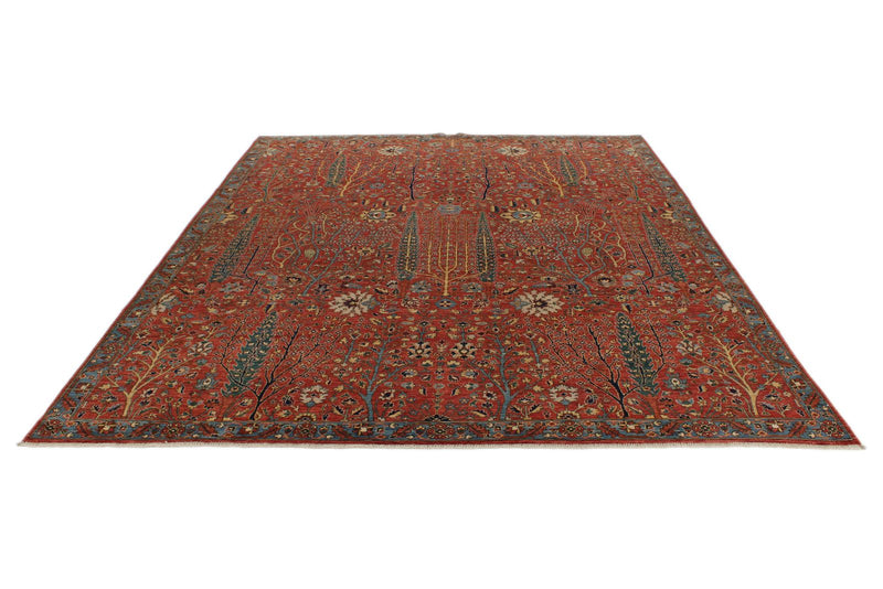 8x10 Red and Multicolor Traditional Rug