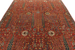 8x10 Red and Multicolor Traditional Rug