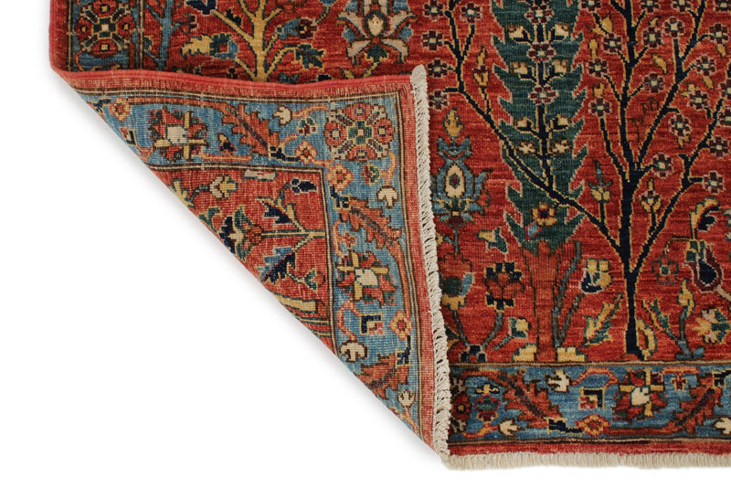 8x10 Red and Multicolor Traditional Rug