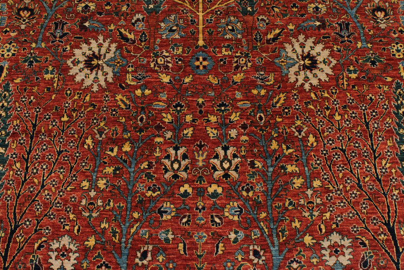8x10 Red and Multicolor Traditional Rug