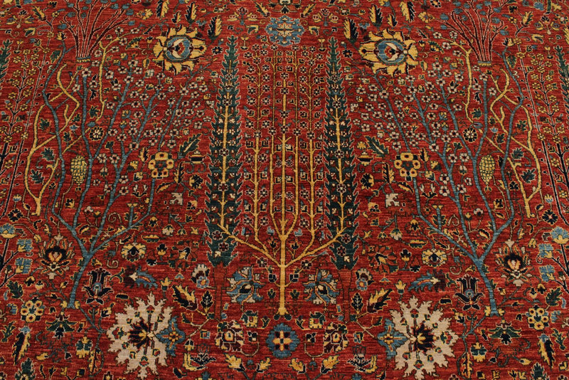 8x10 Red and Multicolor Traditional Rug