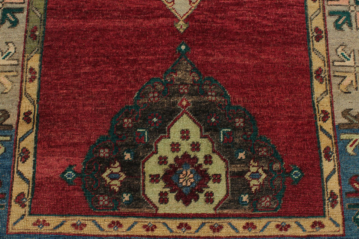 5x13 Red and Blue Turkish Tribal Runner
