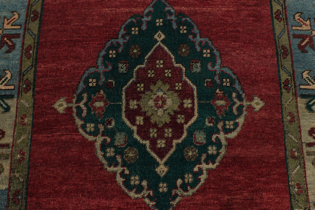 5x13 Red and Blue Turkish Tribal Runner