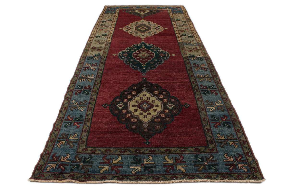 5x13 Red and Blue Turkish Tribal Runner