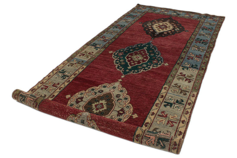 5x13 Red and Blue Turkish Tribal Runner