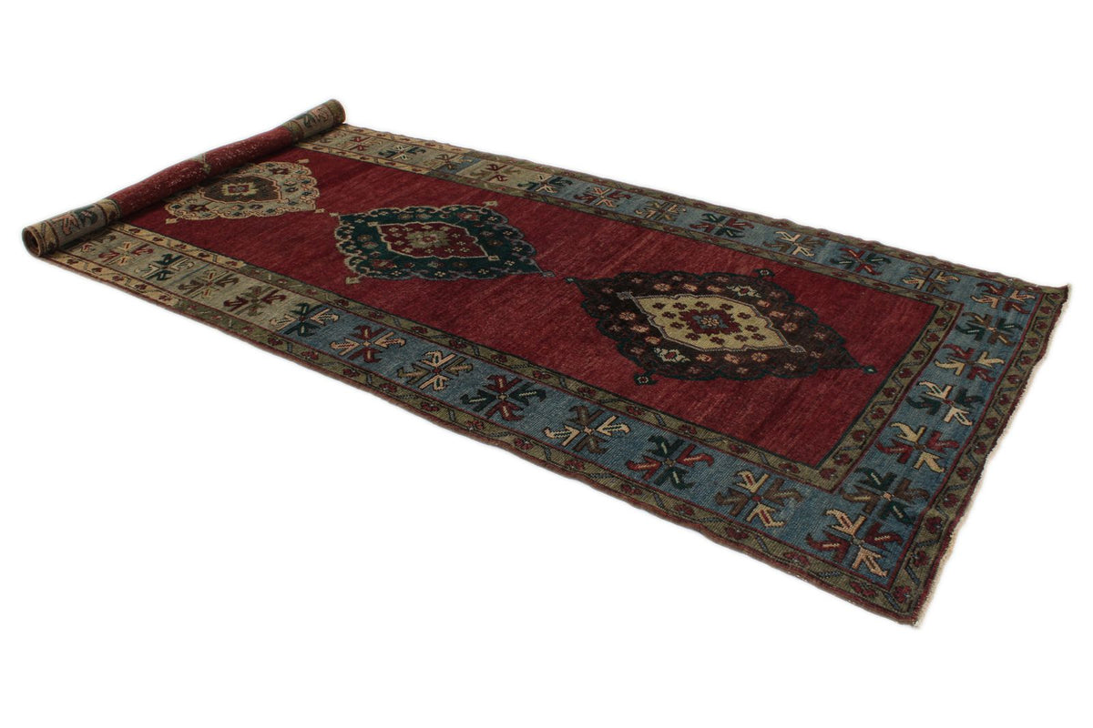 5x13 Red and Blue Turkish Tribal Runner
