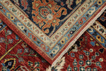 8x10 Red and Navy Traditional Rug