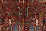 8x10 Red and Navy Traditional Rug