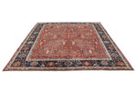 8x10 Red and Navy Traditional Rug