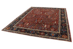 8x10 Red and Navy Traditional Rug