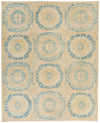 8x10 Light Blue and Beige Turkish Tribal Rug