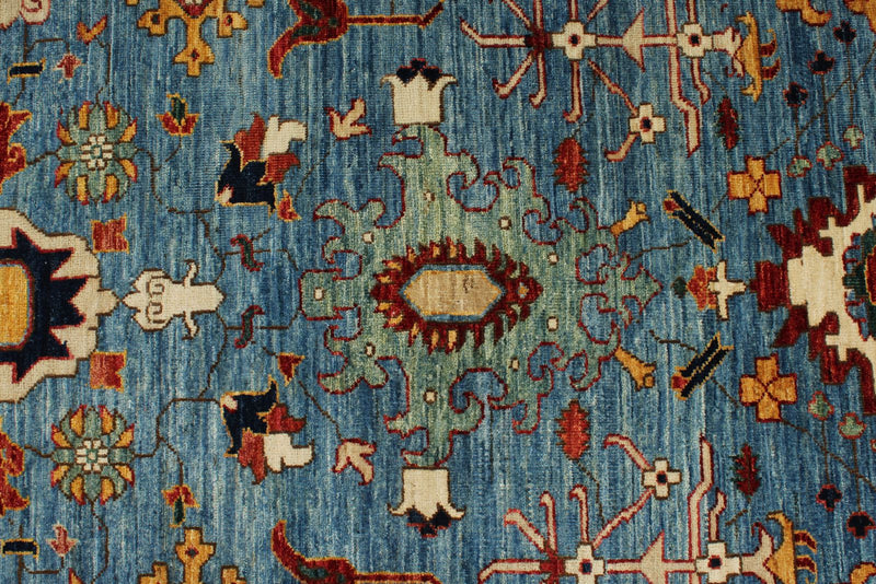 3x10 Light Blue and Navy Anatolian Traditional Runner