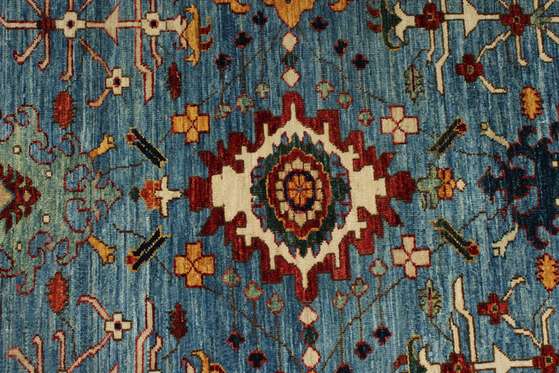 3x10 Light Blue and Navy Anatolian Traditional Runner