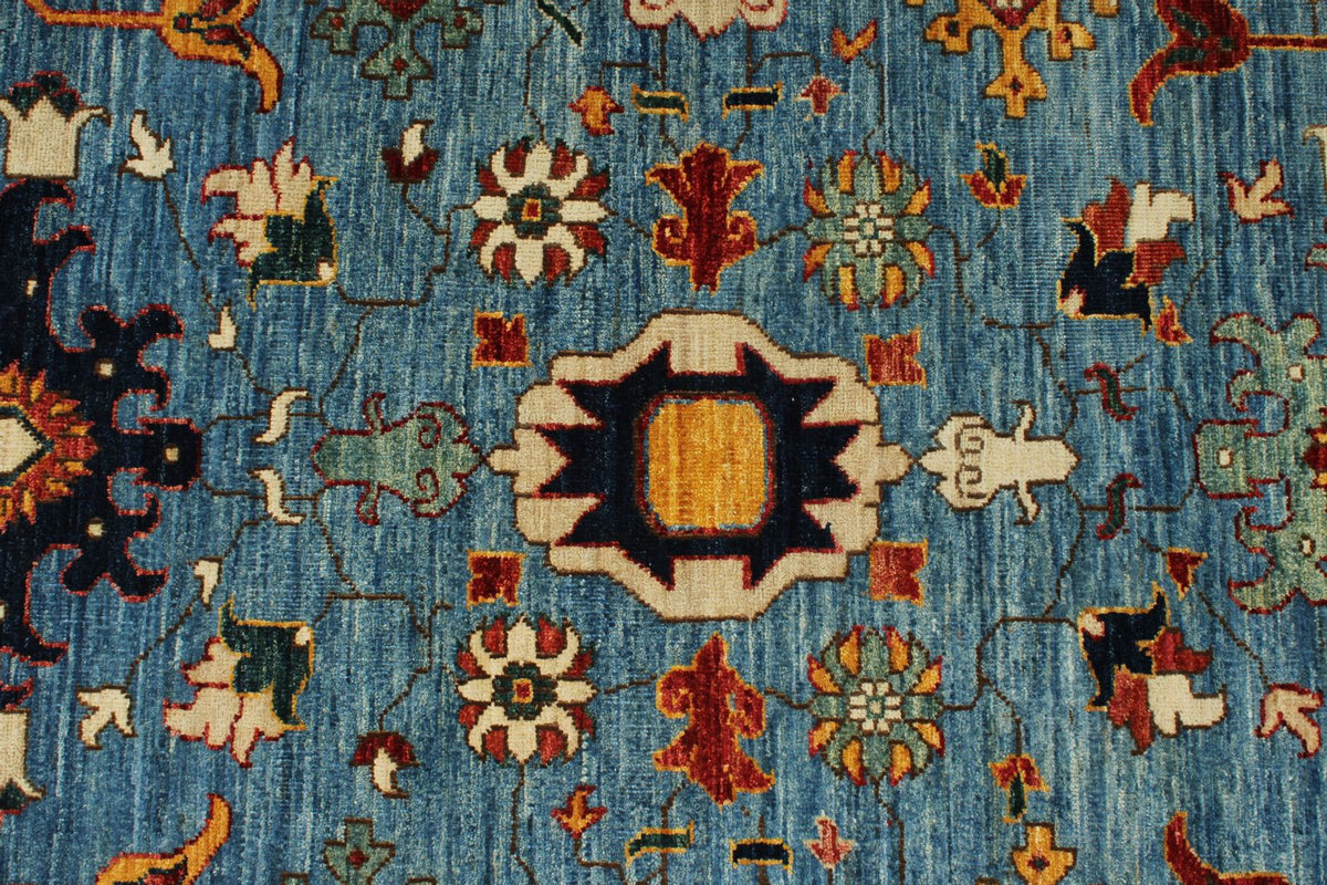 3x10 Light Blue and Navy Anatolian Traditional Runner