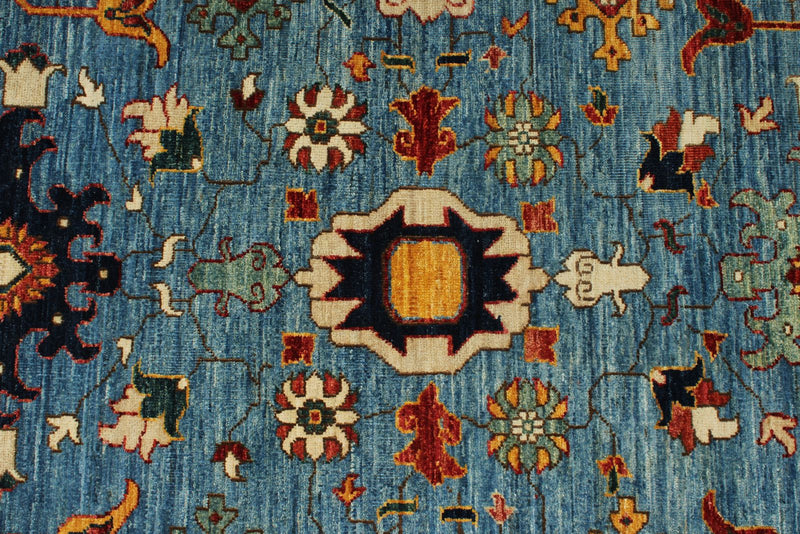 3x10 Light Blue and Navy Anatolian Traditional Runner
