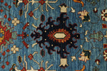 3x10 Light Blue and Navy Anatolian Traditional Runner