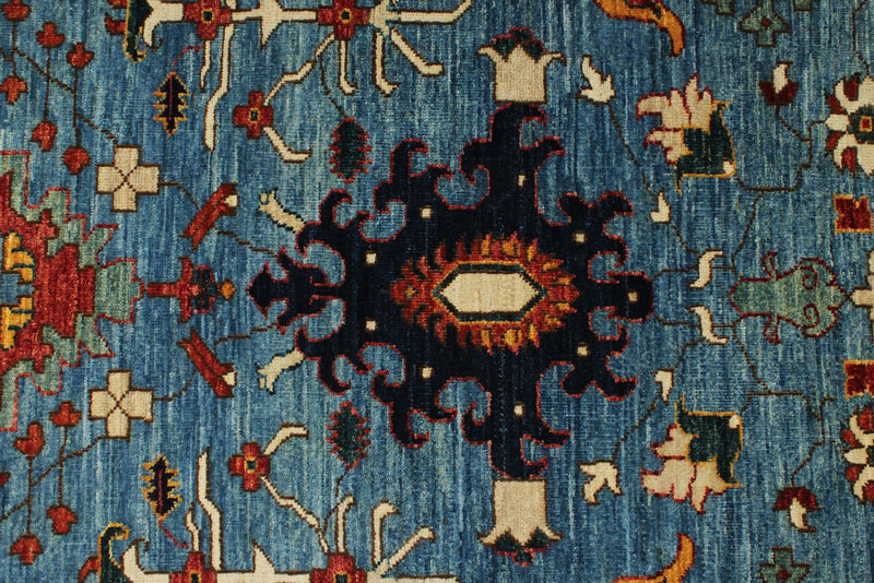 3x10 Light Blue and Navy Anatolian Traditional Runner