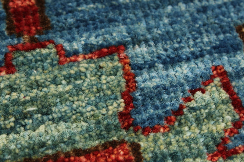 3x10 Light Blue and Navy Anatolian Traditional Runner