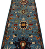 3x10 Light Blue and Navy Anatolian Traditional Runner