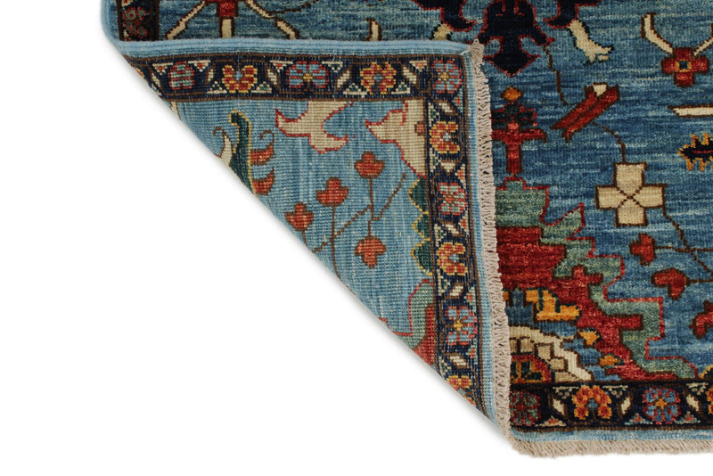 3x10 Light Blue and Navy Anatolian Traditional Runner