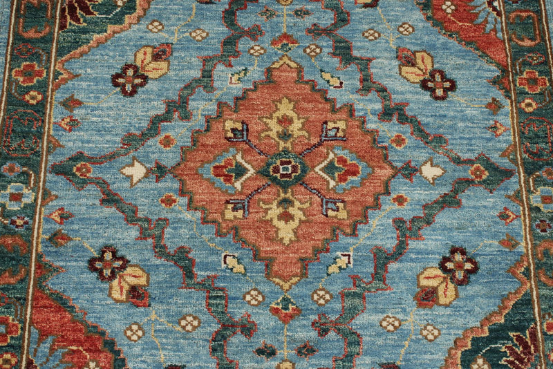 3x8 Light Blue and Green Anatolian Traditional Runner