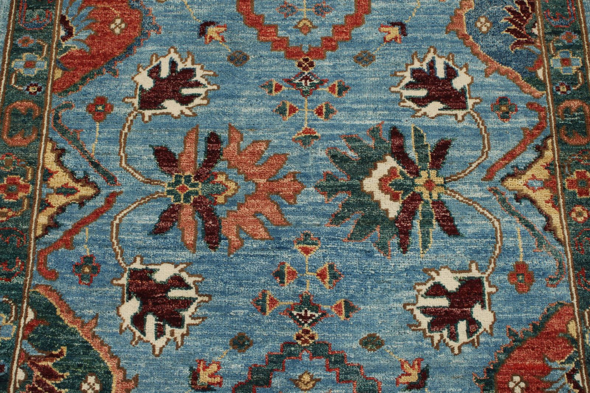 3x8 Light Blue and Green Anatolian Traditional Runner