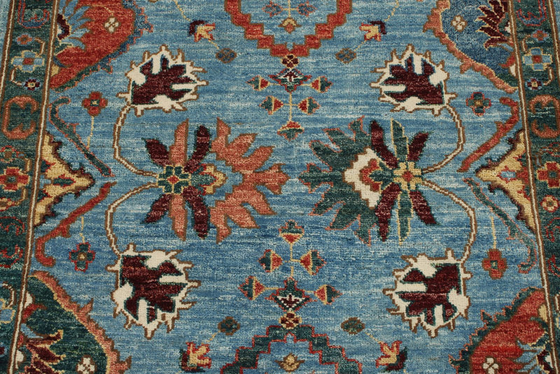 3x8 Light Blue and Green Anatolian Traditional Runner