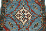 3x8 Light Blue and Green Anatolian Traditional Runner