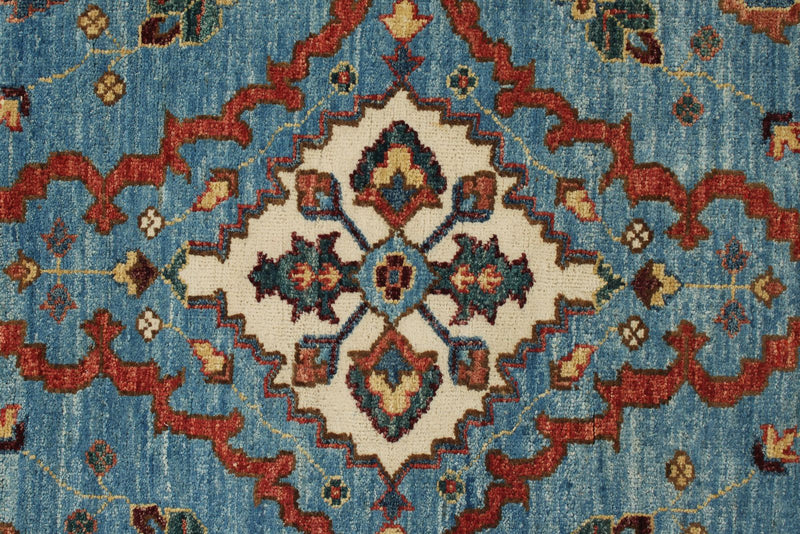 3x8 Light Blue and Green Anatolian Traditional Runner